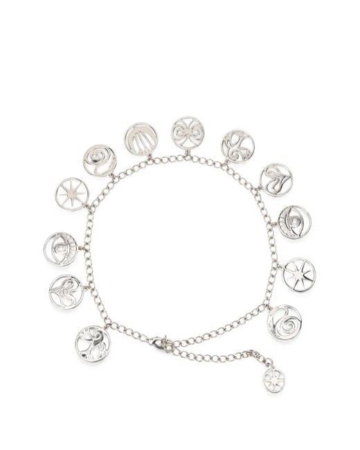 Alberta Ferretti White Pendant Chain Belt
