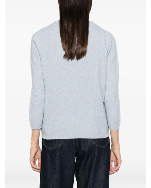 Fabiana Filippi Blue Three-Quarter Sleeve Sweater
