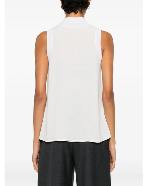 Peserico White High-Neck Top