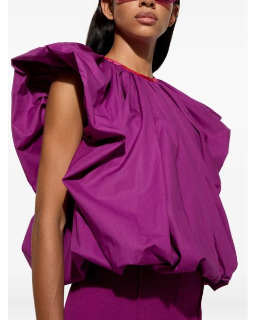 Emilio Pucci Purple Bluse mit Puffärmeln