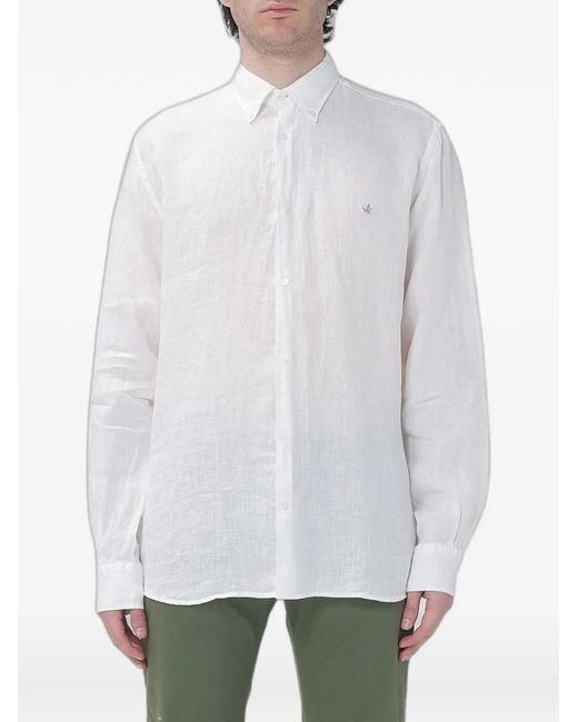 Brooksfield White Linen Shirt for men