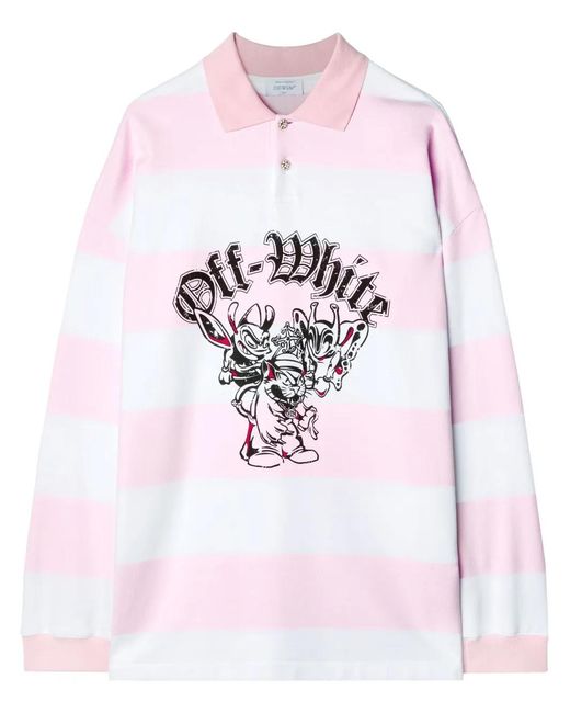 Off-White c/o Virgil Abloh Pink Long-Sleeve Polo Shirt for men