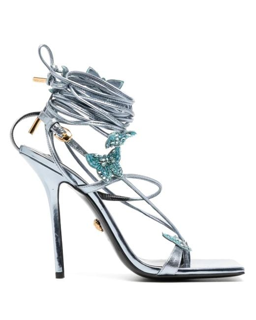 Versace X Dua Lipa Crystal Butterflies 115Mm Metallic Sandals