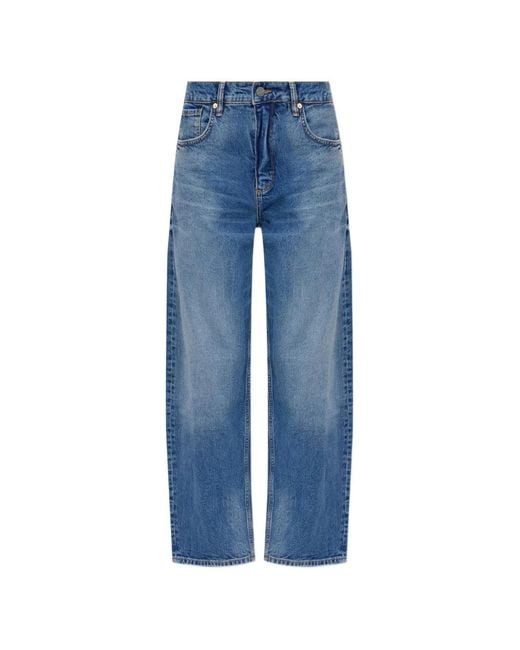 AllSaints Blue Sadie Straight-Leg Jeans