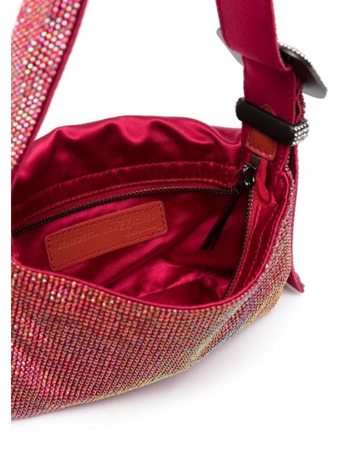 Benedetta Bruzziches Red Vitty La Mignon Crystal-embellished Shoulder Bag