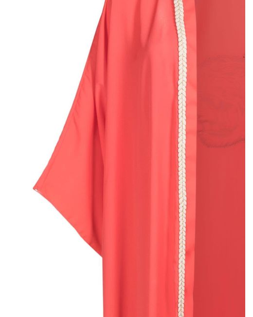 Olympiah Red Tiger-patch Long Kimono