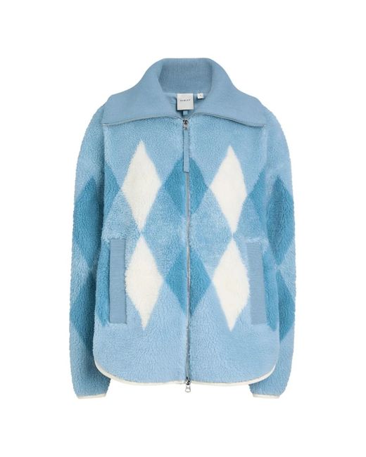 Varley Blue Franca Argyle Zip Jacket