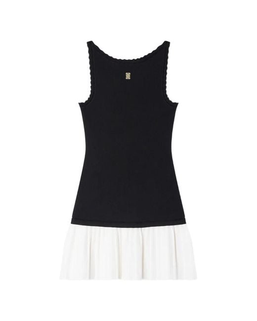 Sandro Black Mini Ruffled Pleated Dress