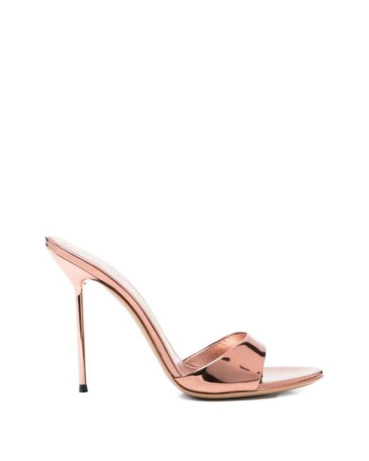 Paris Texas Pink Lidia Metallic-Finish Sandals