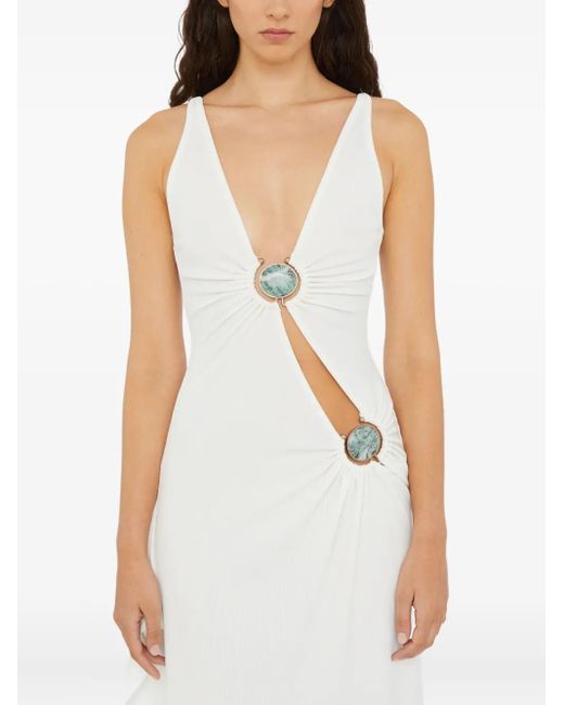 Christopher Esber White Cut-Out Midi Dress