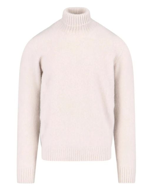 Drumohr Roll-neck cashmere sweater in Pink für Herren