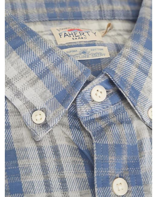 Faherty Brand Blue Checked Button-Down Shirt for men