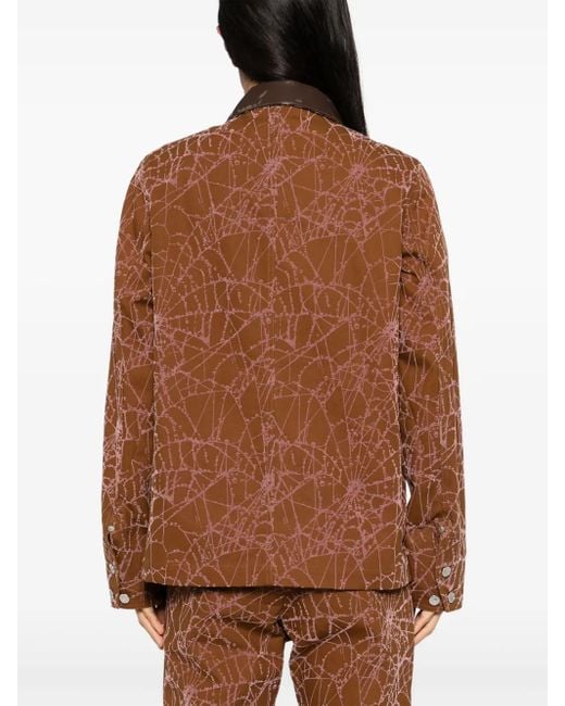 MASU Brown Flocky-Web Jacket for men