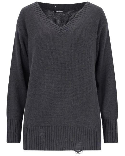 Pull À Effet Usé Canessa en coloris Gray