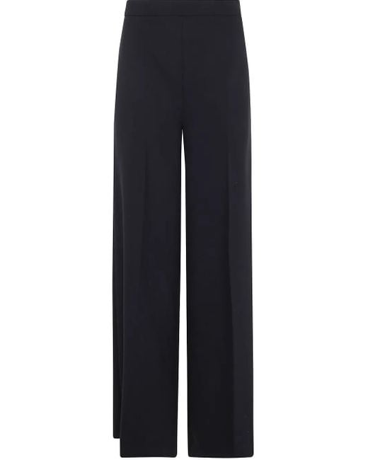 Twinset Blue Logo-Plaque Trousers