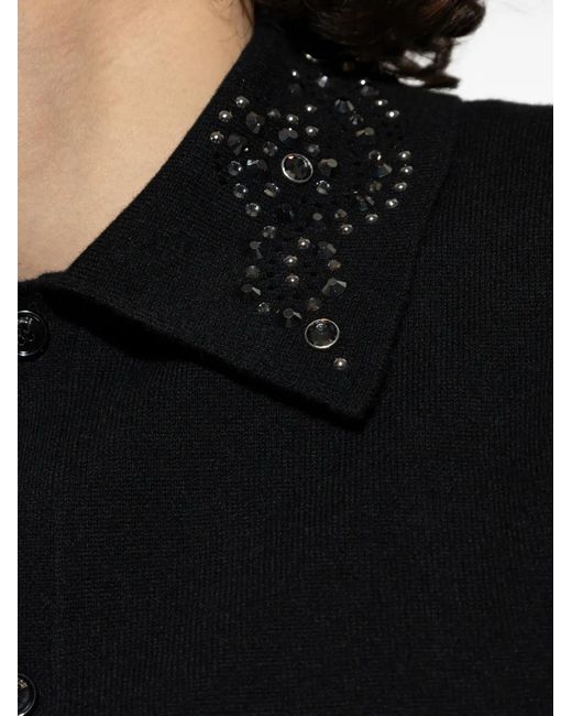 Versace Black Embellished Collar Sleeveless Vest for men
