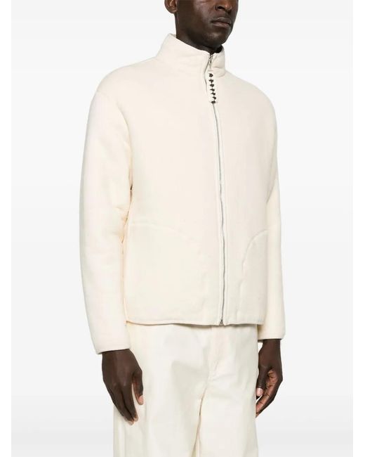 Jil Sander Natural Reversible Shearling Cotton Jacket for men
