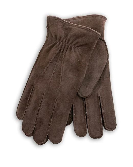 Barba Napoli Brown Stitched Gloves for men