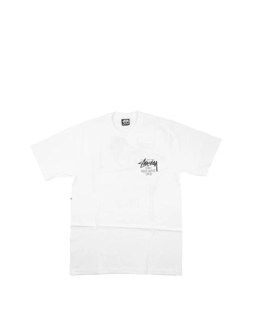 Stussy White Short-Sleeve Crew-Neck T-Shirt for men