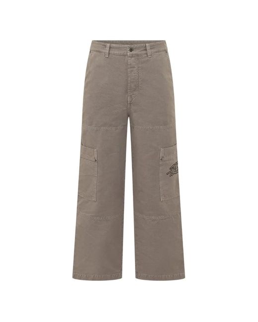 Off-White c/o Virgil Abloh Gray Embroidered-Logo Cargo Pants for men