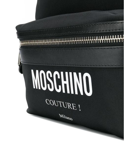 Moschino Black Logo Backpack for men