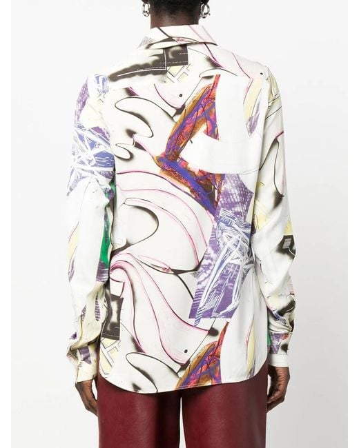 Stella McCartney White Abstract Print Buttoned Shirt
