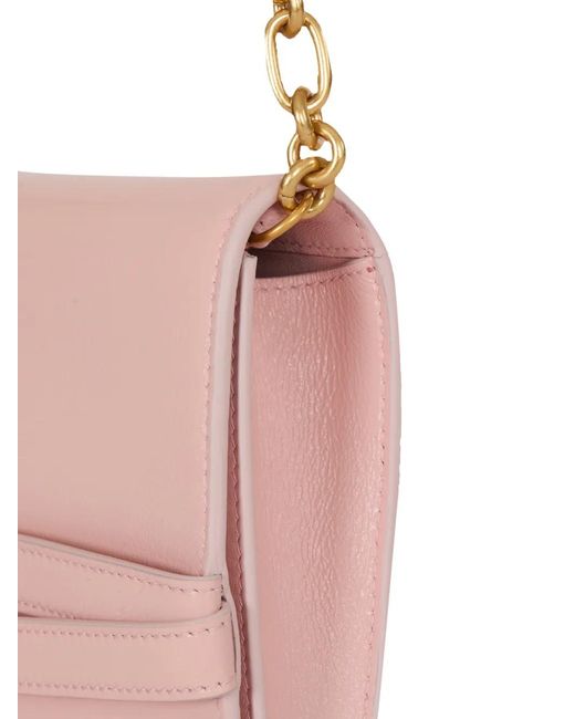 Balmain Pink Shuffle Calfskin Wallet With Chain