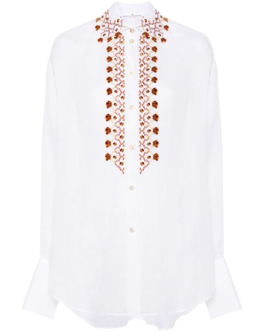 Chemise à motifs floqués Ermanno Scervino en coloris White