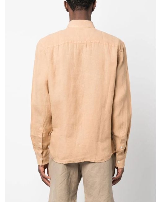 Peuterey Natural Plain Linen Shirt for men