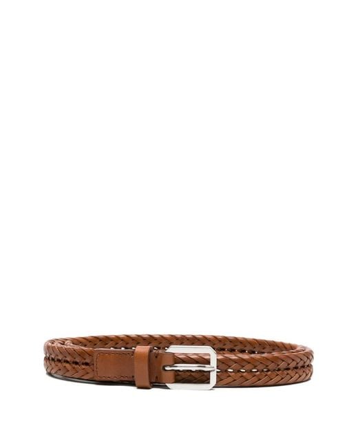 Tom Ford White Braided-Leather Belt for men