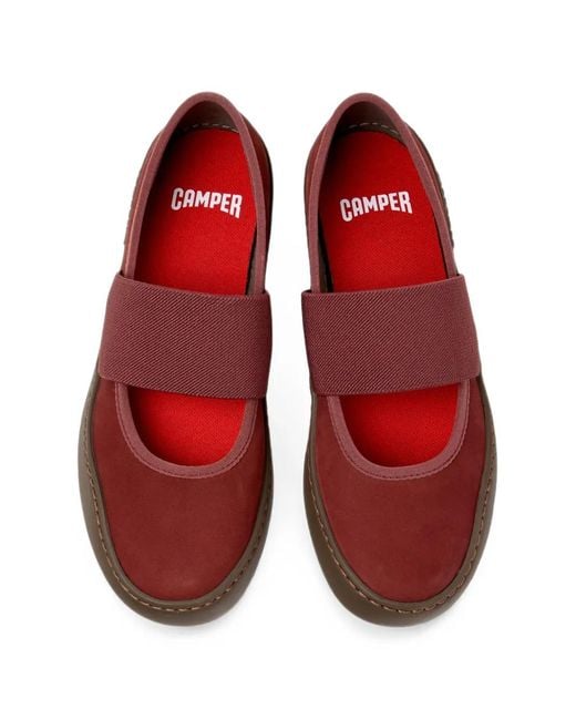 Camper Red Peu Touring Ballet Flats