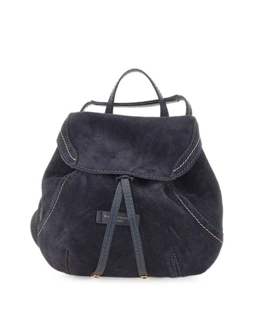 Gianni Chiarini Blue Small Violette Suede Backpack