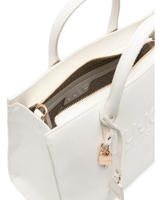Liu Jo White Medium Tote Bag With Charm