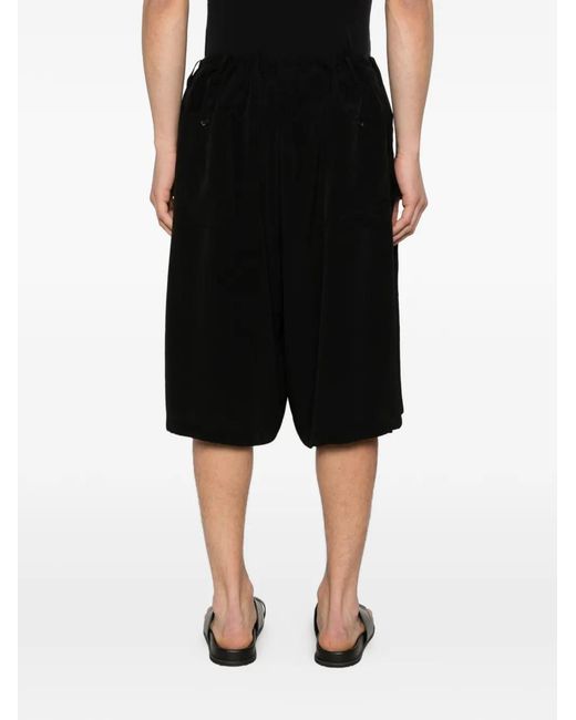 Yohji Yamamoto Black Side-Pocket Shorts for men