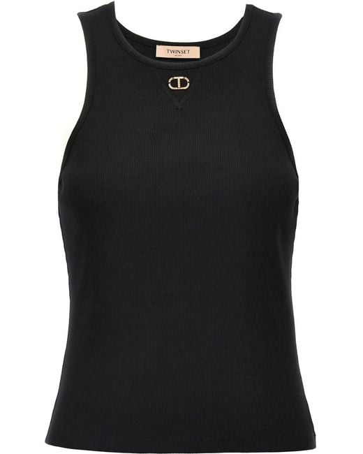 Twinset Black Oval T Tank Top