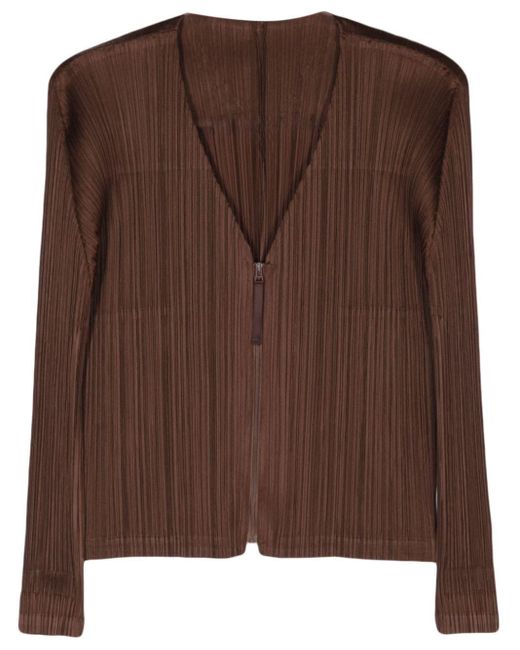 Pleats Please Issey Miyake Brown Monthly Colours: September Cardigan