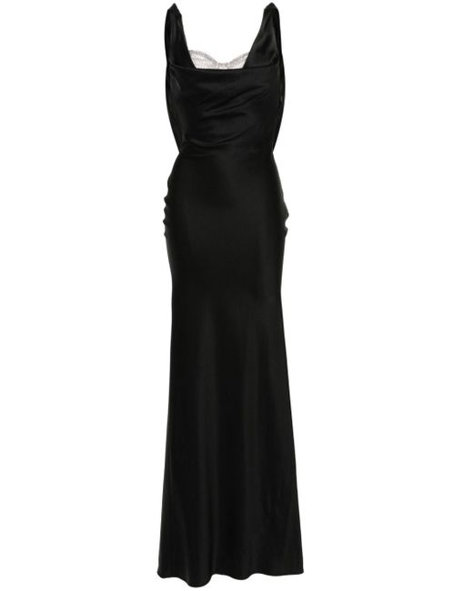 GIUSEPPE DI MORABITO Black Draped Sleeveless Dress