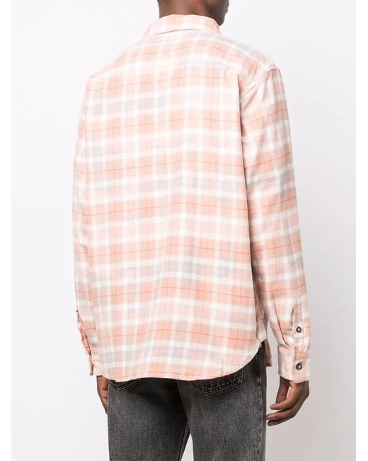 DIESEL Pink Logo-Patch Patterned Shirt for men