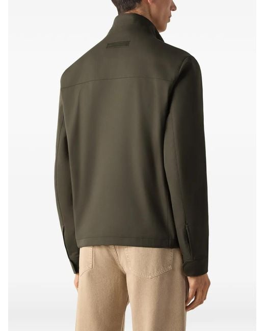 Zegna Green Dark Microfiber Motorin 100Cc Blouson for men