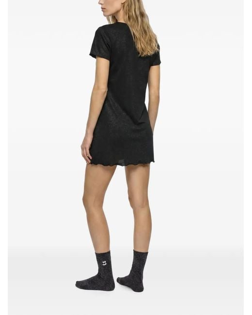 Karl Lagerfeld Black Ikon Glitter Pajama Dress & Socks Gift Set