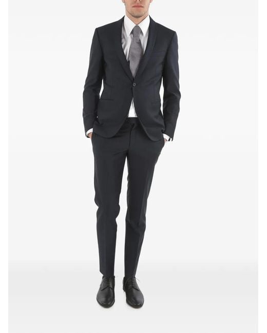 Corneliani Black Cerim Shawl-Lapel Wool Suit for men