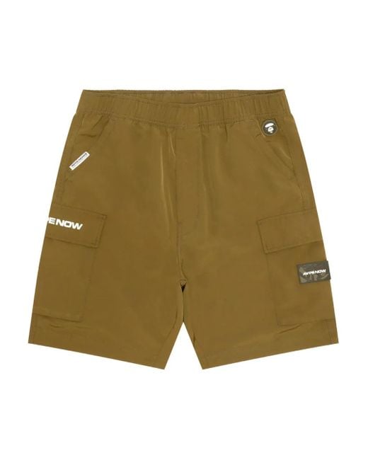 Aape By A Bathing Ape Green Logo-Print Cargo Shorts for men