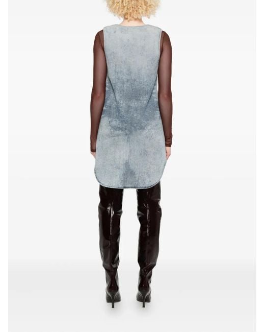 DIESEL Blue Sleeveless V-Neck Dress