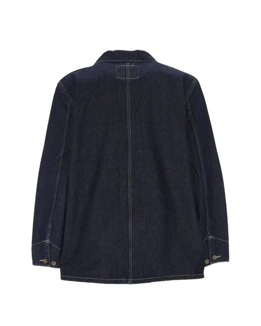 Levi's Blue Denim Pointed-Collar Jacket for men