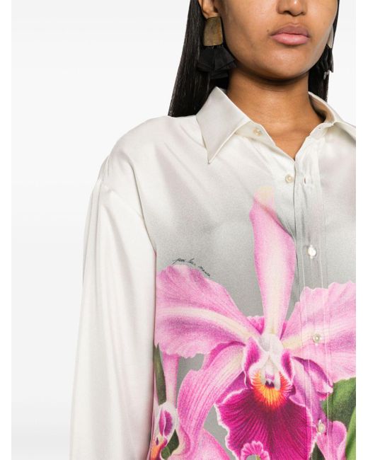 Camisa con estampado floral Pierre Louis Mascia de color White