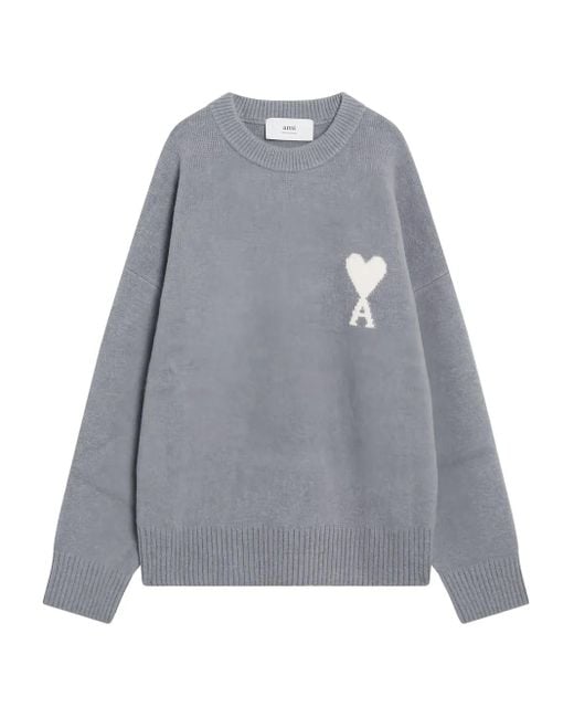 Jersey con logo de corazón AMI de hombre de color Gray
