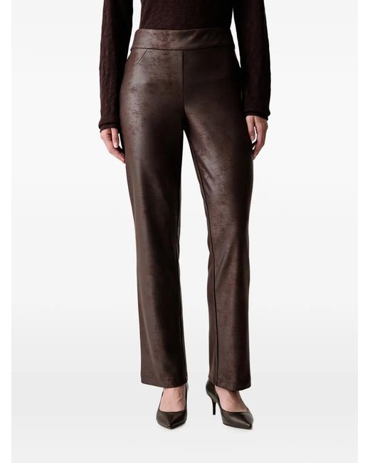 Joseph Ribkoff Black Crackle-Effect Straight-Leg Trousers