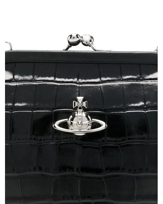 Vivienne Westwood Black Vivienne Orb Embossed Clutch Bag