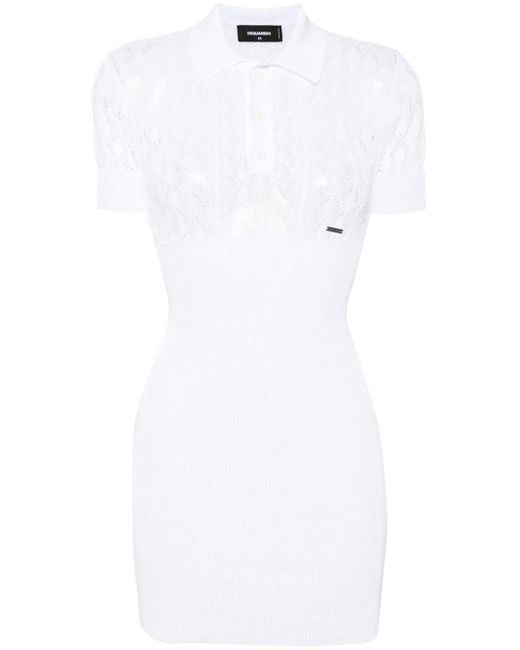 DSquared² Gebreide Mini-jurk in het White