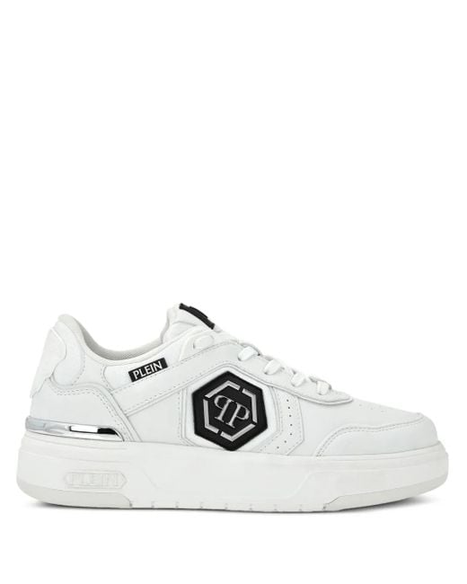 Philipp Plein White Sk8R Plein Low-Top Sneakers